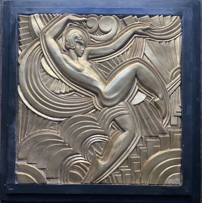 null D'après Maurice Picaud (1900-1977)

Bas relief en plâtre figurant une danseuse,...