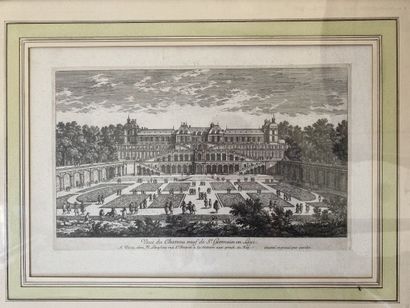 null SET of five optical views representing Saint Germain en Laye and plan. 

35...