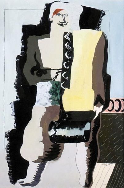 JEAN LURCAT (BRUYÈRES 1892 - 1966 SAINT PAUL DE VENCE) Marchand de tapis, 1926 Gouache....