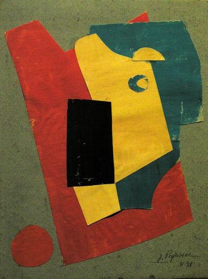 JEAN PEYRISSAC (CAHORS 1895-1974 PARIS) Sans titre, circa 1938 Collage. Signé et...