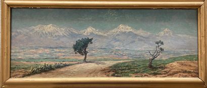 null School of the XXth century 

Mountain landscape

Oil on canvas, signed lower...