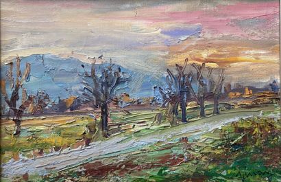 null School of the XXth century 

Sunset on the Ronfan, 1971

Oil on canvas, signed...