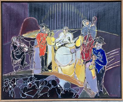 null Pierre CLAMAGIRAND (1934-2015)

Quintet in concert 

Oil on canvas, signed lower...