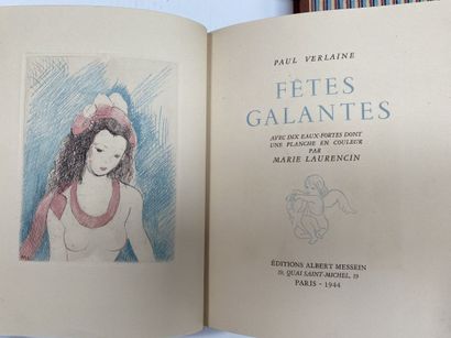 null Marie LAURENCIN - Paul VERLAINE, Fêtes galantes. 

With ten etchings including...