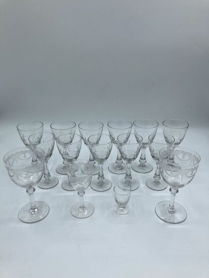 null Part of a service of crystal glasses with feet of two different models.

As...