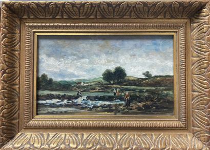 null School of the 19th century 

Animated landscape of Brittany

Oil on cardboard,...