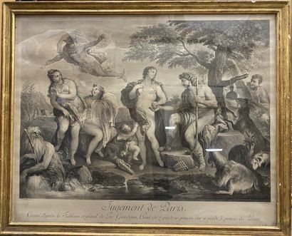 null Set of seven framed engravings in black and white, including: The Judgment of...
