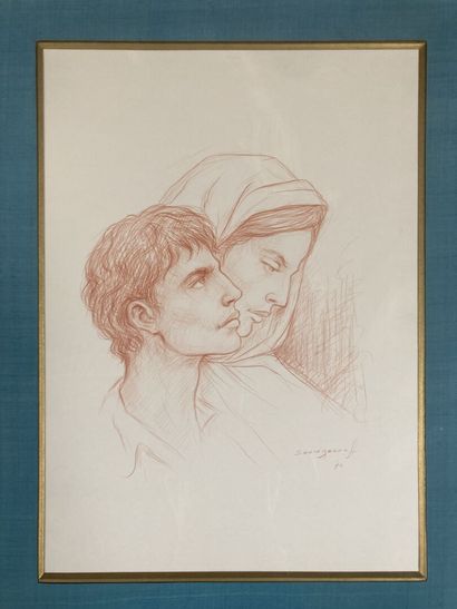 null Anatola SOUNGOUROFF (1911-1982) 

Couple 

Sanguine on paper, signed lower right...
