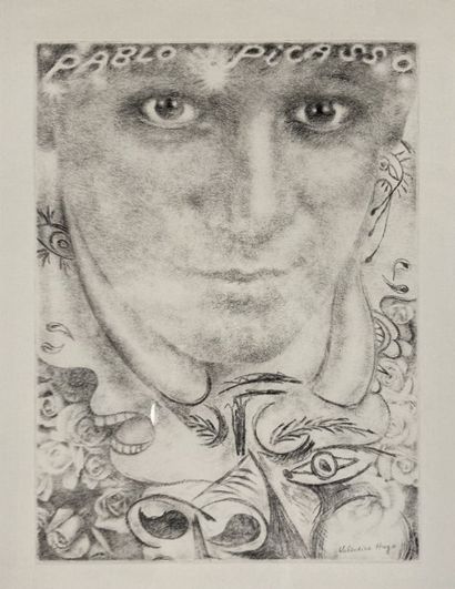 null Valentine HUGO (1887-1968)

Pablo Picasso (1938)

Etching on Arches paper, signed...