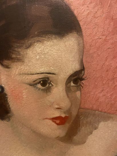 null Antoinette DE LITTRY (1905-?)

Portrait of a woman in black dress 

Oil on canvas,...