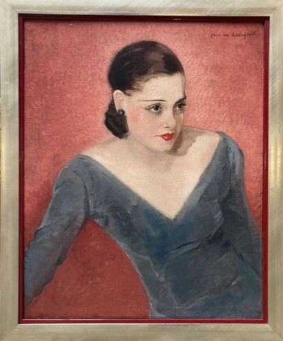 null Antoinette DE LITTRY (1905-?)

Portrait de femme en robe noire 

Huile sur toile,...