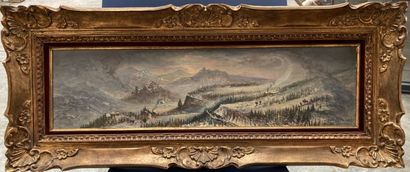 null School of the end of the 19th century 

Storm 

Oil on panel, signed lower right....