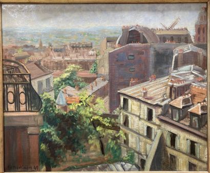 null 20th Century School - La Martinière 

Paris, View of Montmartre, 1949

Oil on...