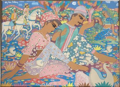 null Aly BEN SALEM (1910-2001)

Couple of Indians 

Gouache on cardboard, signed...