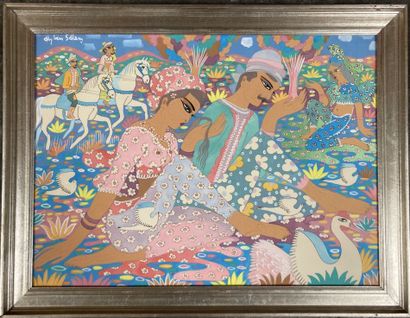 null Aly BEN SALEM (1910-2001)

Couple of Indians 

Gouache on cardboard, signed...