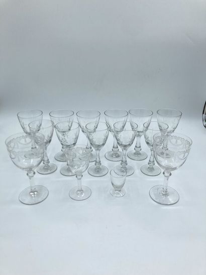 null Part of a service of crystal glasses with feet of two different models.

As...