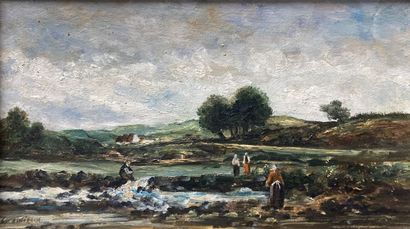 null School of the 19th century 

Animated landscape of Brittany

Oil on cardboard,...
