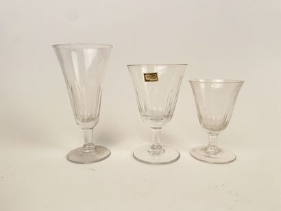 null Part of service of crystal glasses with feet including approximately 22 flutes...