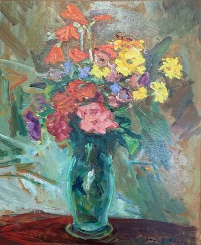 null School of the XXth century 

Bunch of flowers

Oil on panel, signed lower right....