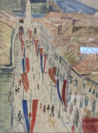 null Jeannie CUISENIER (1909-?)

National Day in Croatia

Watercolor on paper, signed...