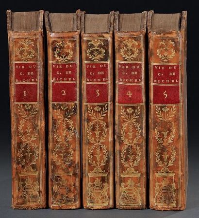 LECLERC La Vie du Cardinal Duc de Richelieu. Amsterdam, 1753; 5 vol. in - 12, veau...