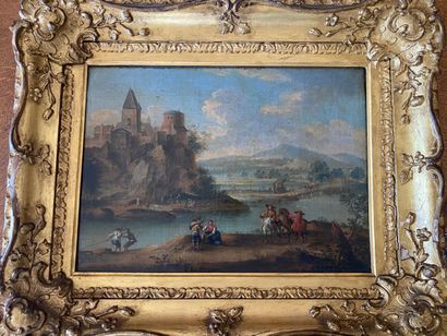 null ECOLE ALLEMANDE vers 1740 

Paysage animé au château

Huile sur toile 

32 x...