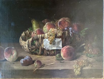 null 20th century FRENCH SCHOOL

Still life with a basket of fruits.

Oil on canvas...