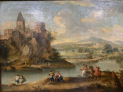 null ECOLE ALLEMANDE vers 1740 

Paysage animé au château

Huile sur toile 

32 x...