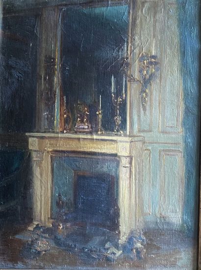 null André NIVARD (1880-1969)

Vue d'intérieur à la cheminée. 

Huile sur toile 

44...