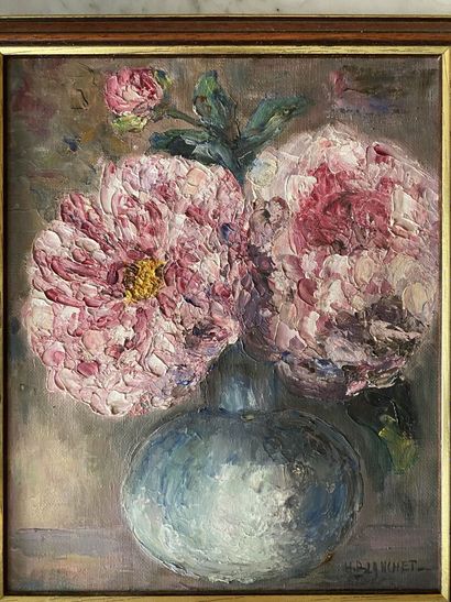 null *André GRANCHET (XIX-XXth century)

Bunch of flowers 

Oil on canvas, signed...