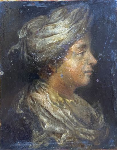 null ECOLE FLAMANDE du XVIIe siècle

Portrait d'homme au turban 

Huile sur cuivre

10...