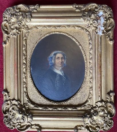 null ECOLE FRANCAISE du XIXe siècle

Portrait de dame à la coiffe bleu

Huile sur...