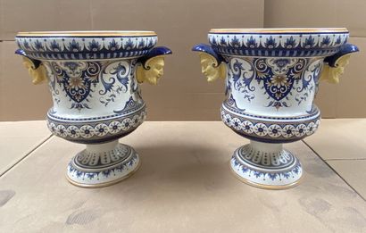 null ROUEN (in the kind of)

Large pair of pot covers of Medici shape in enamelled...