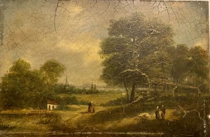 null ECOLE FRANCAISE du XIXe siècle 

Paysages 

Deux huiles sur panneau. 

15 x...