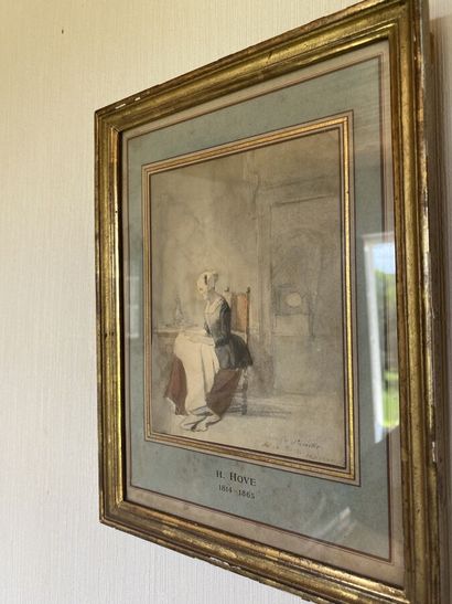 null H. HOVE (1814-1865)

La brodeuse

Aquarelle annotée en bas à droite

Dim. à...