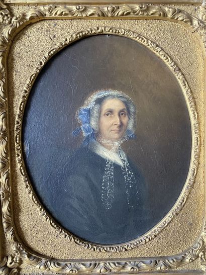 null ECOLE FRANCAISE du XIXe siècle

Portrait de dame à la coiffe bleu

Huile sur...