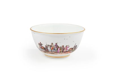 null Meissen

Porcelain bowl with polychrome decoration of a landscape of animated...