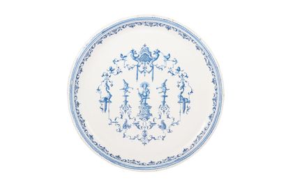 null Moustiers

Round earthenware dish decorated in blue monochrome in the style...