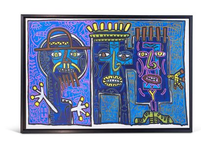 null Robert COMBAS (né en1957)

Le trio, deux rois plus un saint chapeauté 2003

Acrylique...