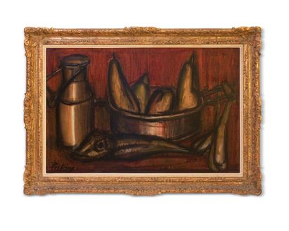 null Franz PRIKING (1929 - 1979)

Still life with pears and copper

Varnished mixed...