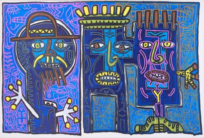null Robert COMBAS (born in 1957)

The trio, two kings plus a saint with a hat 2003

Acrylic...