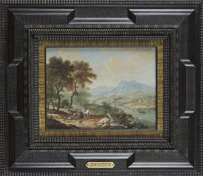 null German school of the end of the 18th century
Pair of animated landscapes
Gouaches
20,5...