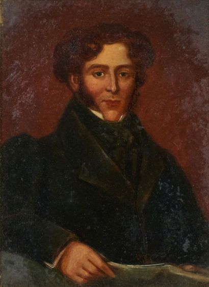 null Écoles anglaises du XIXe siècle 
Portrait de Edward Bull (1798 - 1842) 
Huile...