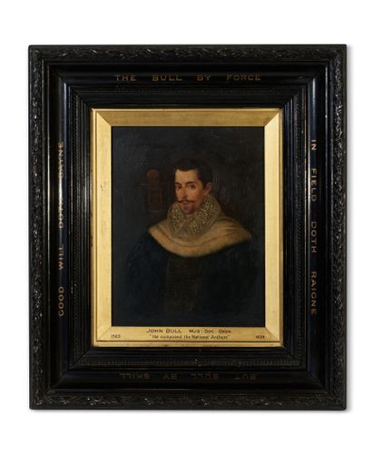 null École anglaise du XIXe siècle 
Portrait de John Bull (1563-1628)
Huile sur panneau
21,5...