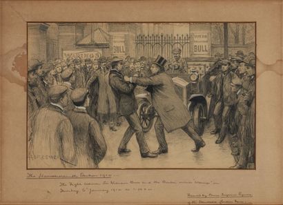 null Amédée FORESTIER (1854-1930) 
The fight between Sir William Bull and the barber...
