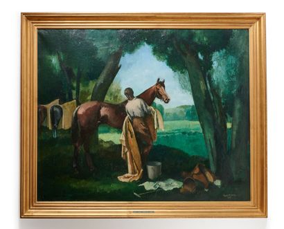 null André MARE (1885-1932)
Les poneys, 1925
Huile sur toile, signée et datée 25...