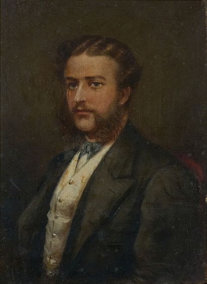 null École anglaise du XIXe siècle 
Portrait de Henry Bull (1828-1878)
Huile sur...