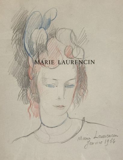 Marie LAURENCIN (1883 - 1956) 
Femme au chapeau,...