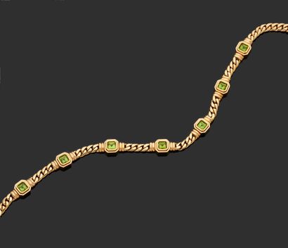 null VESCO
Articulated necklace in yellow gold 750 thousandths, the interlaced links,...