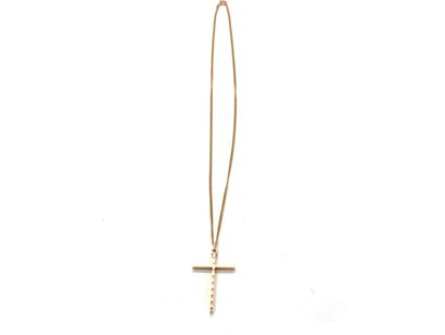 null NECKLACE articulated in yellow gold 750 thousandths holding a pendant cross...